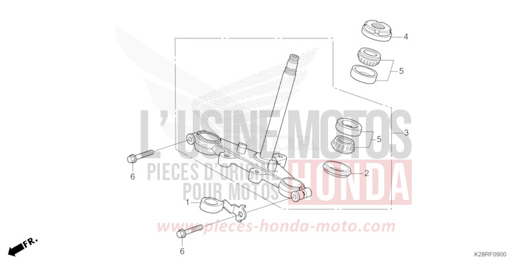 TIGE DE DIRECTION de CRF125F "Petites Roues" EXTREME RED (R292) 2025